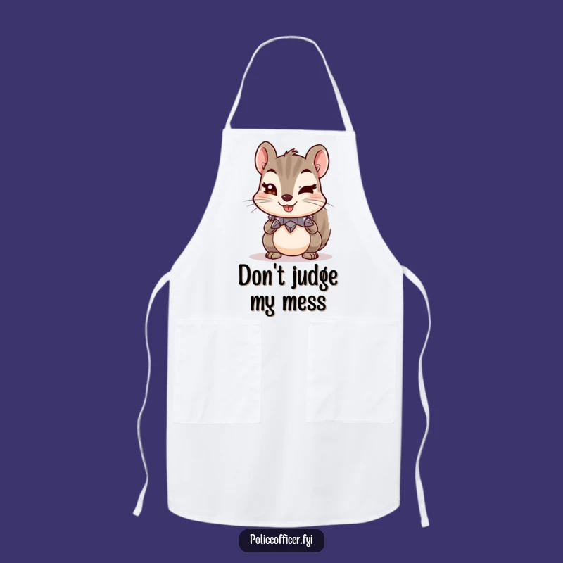 Funny Squirrel Apron: Spiked Collar Cheeky Wink - Kitchen Mischief Gift