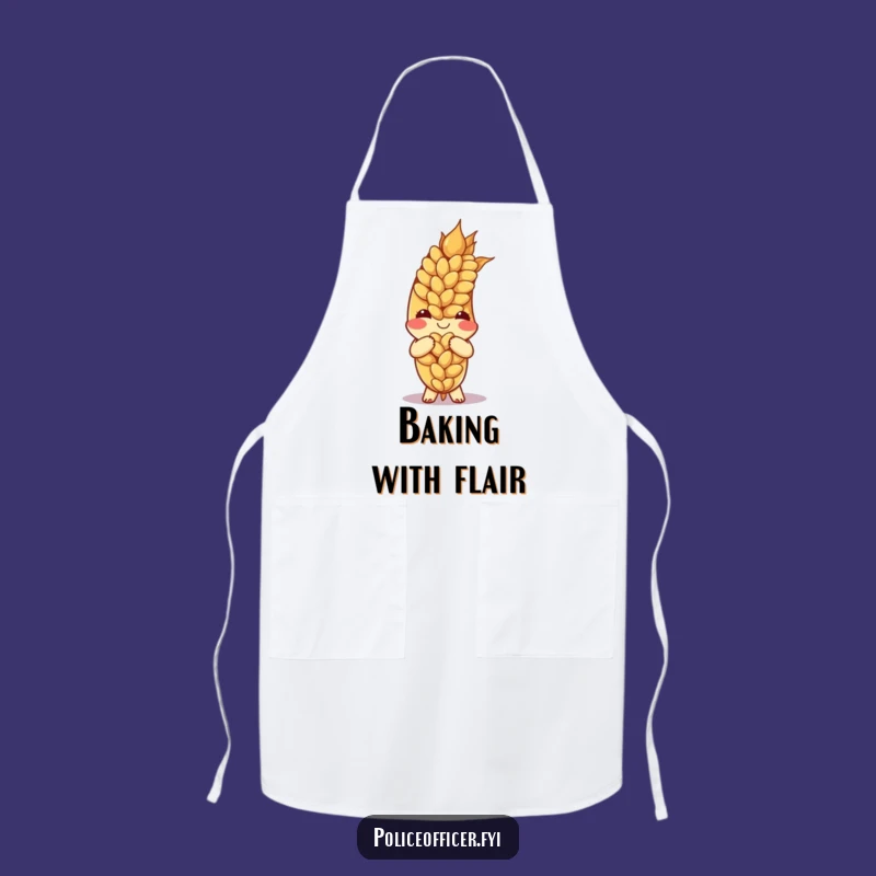 Funny Bowing Wheat Apron - Serve Smiles with Cartoon Grain Style