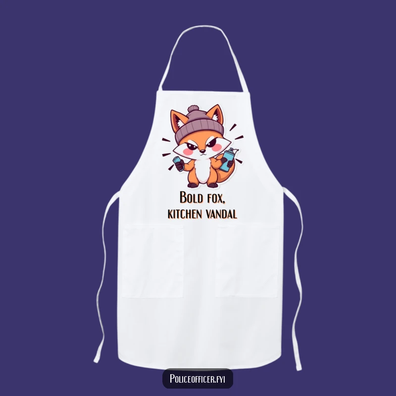 Funny Fox Apron - Street Art Mess for the Kitchen