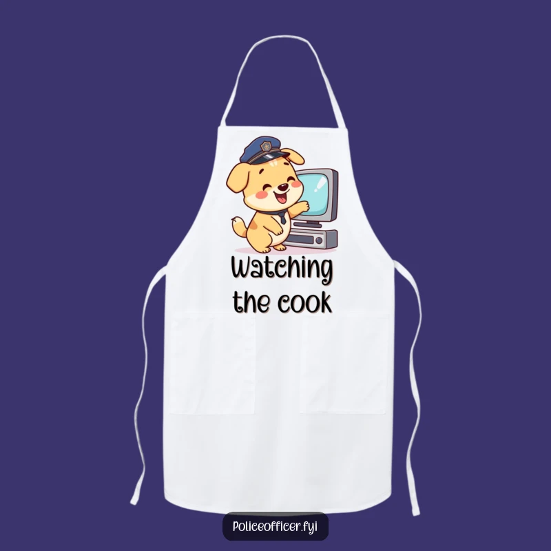 Funny Police Dog Apron: Happy Kitchen Cop, a Hilarious Gift for Cooks