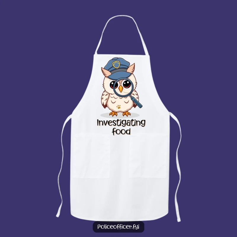 Funny Wise Owl Detective Apron - Kitchen Investigator for Culinary Clues