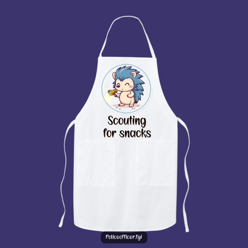 Funny Brave Hedgehog Apron - Kitchen Explorer for Culinary Quests
