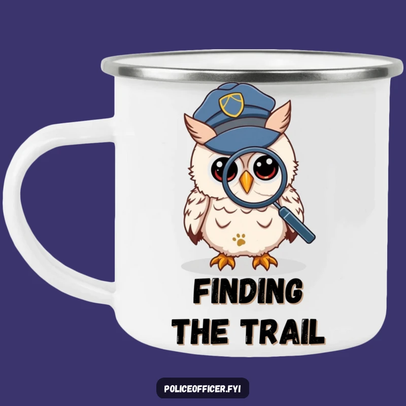 Funny Wise Owl Detective Camping Mug - Mystery Brew for Outdoor Sleuths