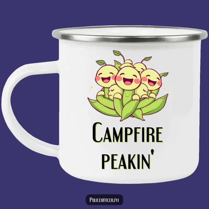 Funny Peas Camping Mug: Sip Coffee with Hilarious Rolling Cheer!