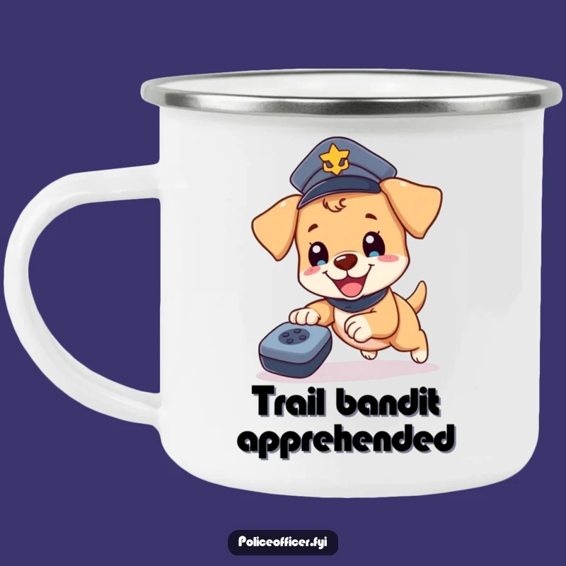 Funny Puppy Cop Adventure Mug - Outdoor Police Dog & Remote Design, Unique Funny Gift