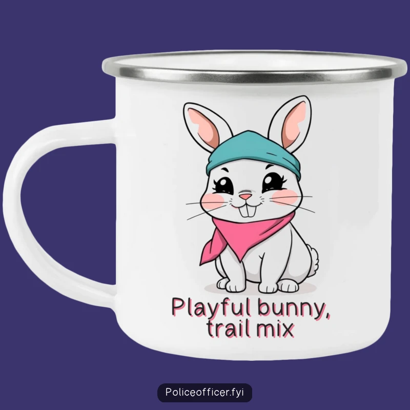 Funny Rabbit Camping Mug - Playful Companion for Outdoor Fun