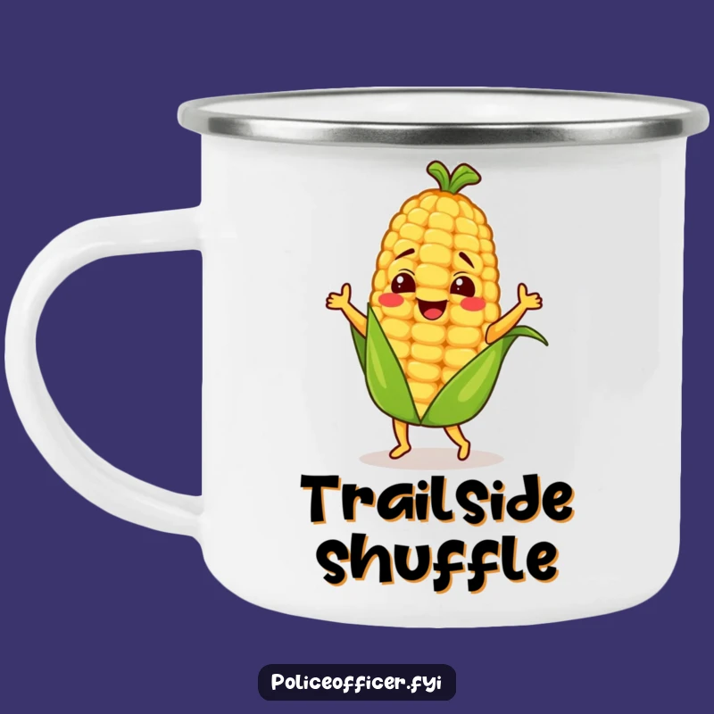 Funny Dancing Corn Cob Camping Mug - Adventure Fuel with Cartoon Corn Cob Fun