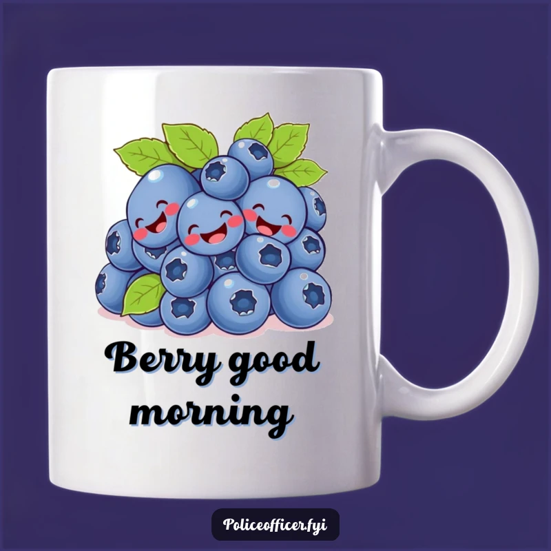 Funny Blueberry Bunch Mug - Giggle-Worthy Cartoon Fruit for a Berry Fun Gift