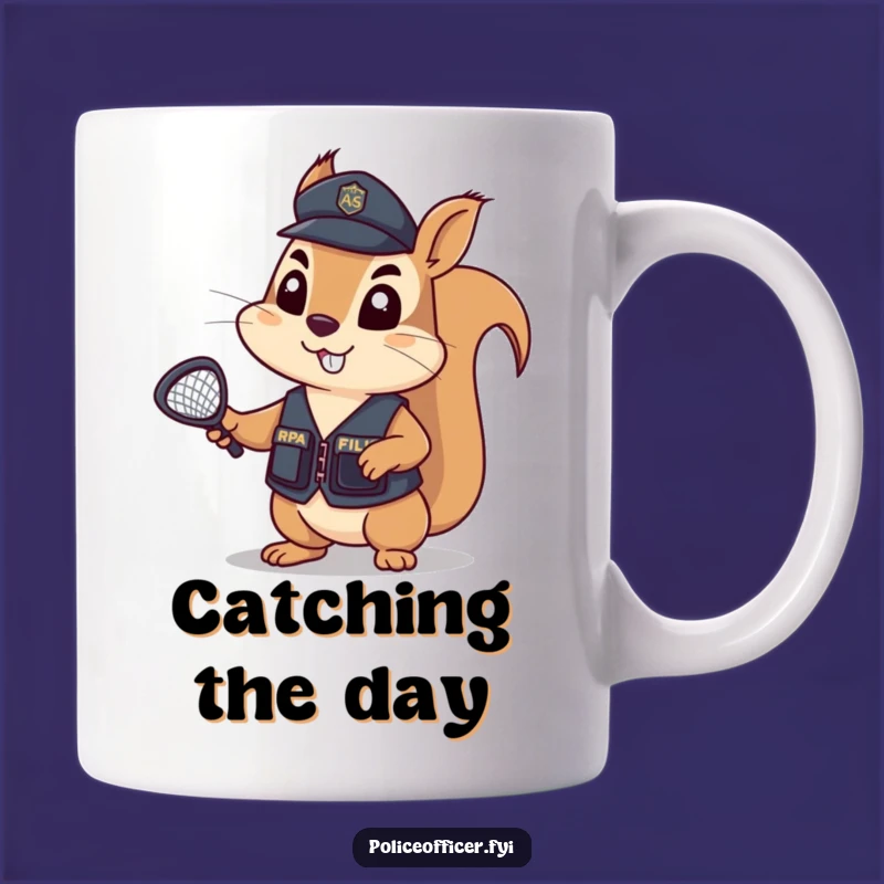 Funny Squirrel Police Mug - Determined Justice for a Hilarious Gift