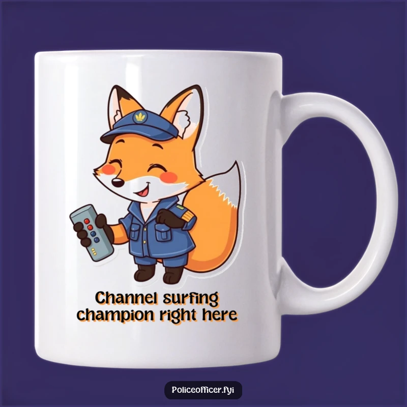 Funny Fox Remote Master Mug - Hilarious Uniformed Fox Design, Perfect Gift Idea