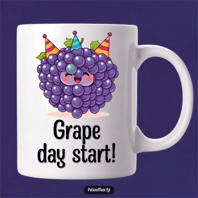 Funny Grapes Party Mug: Smiling Celebration Gift for Grape Lovers