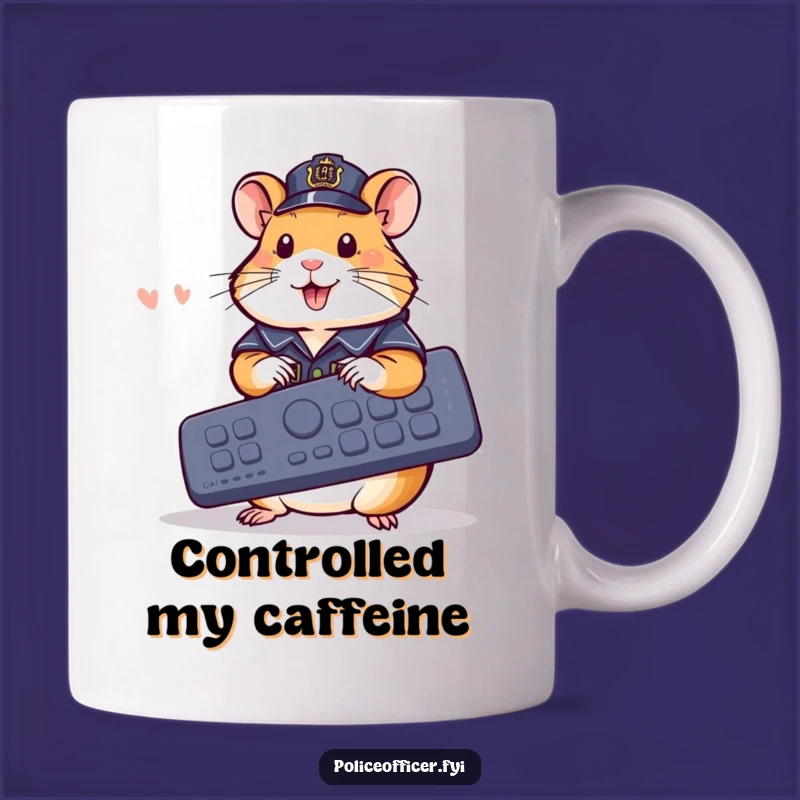 Funny Hamster Police Mug: Giant Remote Controller, a Hilarious Gift for Tech Lovers