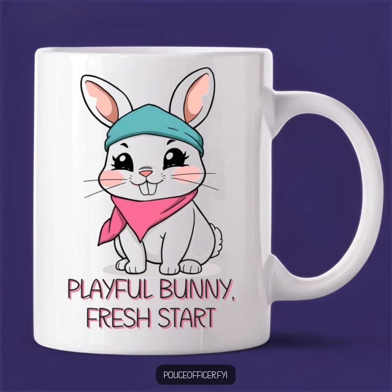 Funny Rabbit Mug - Playful Mischief with a Grin Gift
