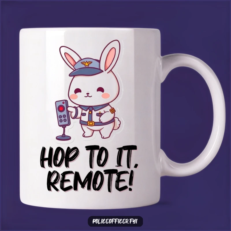 Funny Rabbit TV Commander Mug: Playful Uniform, Perfect Funny Gift!