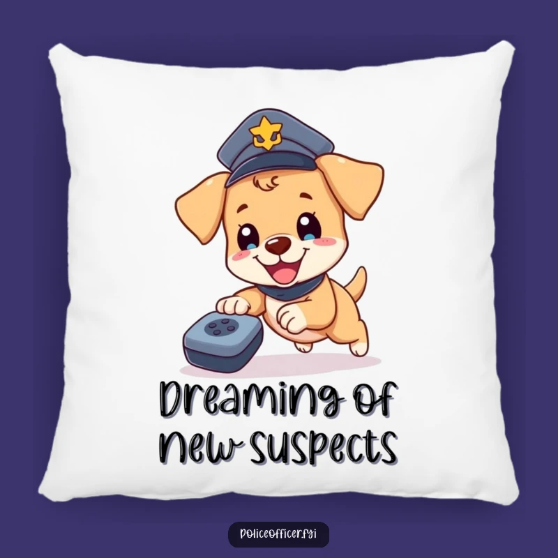 Funny Puppy Cop Pillow - Comfy Police Dog Dream Cushion, Adorable Funny Gift
