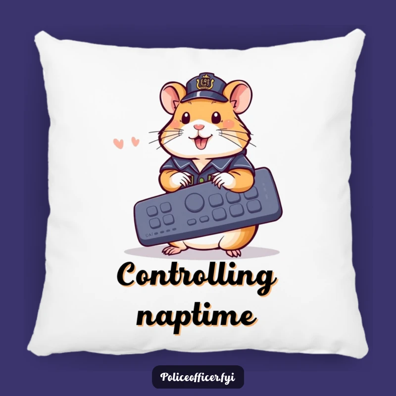 Funny Hamster Police Pillow: Cozy Remote Master, a Hilarious Accent