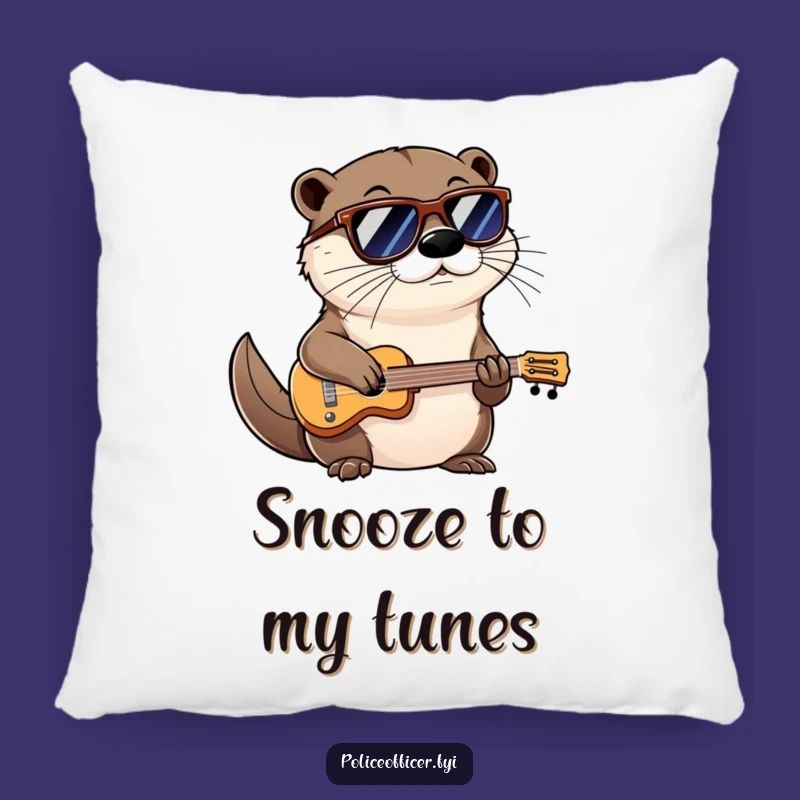 Funny Otter Pillow: Cozy Shades Smirk Musician - Ultimate Comfort Gift