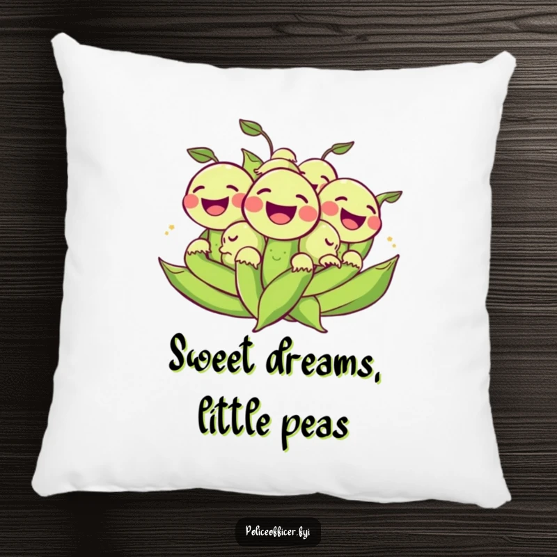 Funny Pillow: A cheerful bunch of peas laughing as they roll, offering hilarious comfort and a delightful, playful addition to any room.