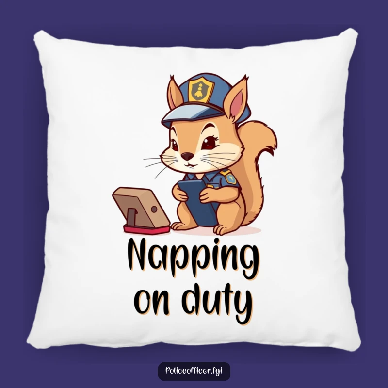 Funny Squirrel Cop Pillow: Guard Your Couch - A Soft & Funny Gift