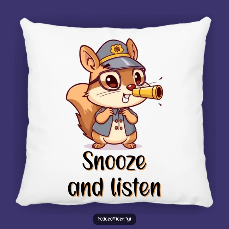 Funny Squirrel Officer Pillow: Energetic Whistle Blower, a Soft and Humorous Gift