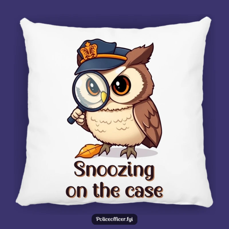 Funny Owl Detective Pillow: Cozy Case Solver, Adorable Funny Gift