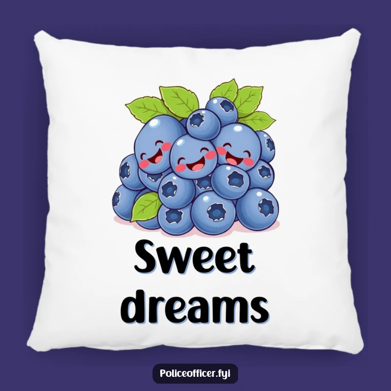 Funny Blueberry Bunch Pillow - Cozy Cartoon Berry Giggles for Your Couch