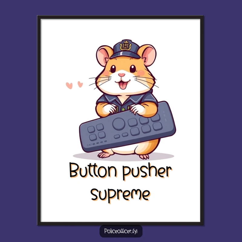 Funny Hamster Police Digital Art: Giant Remote Control, a Hilarious Download