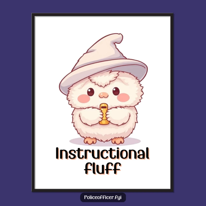 Funny Fluffy Creature Whistle Digital Art: Instant Humor for Your Walls, Perfect Funny Gift