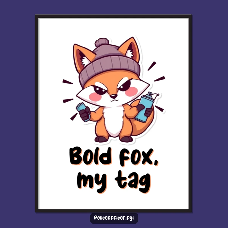 Funny Fox Digital Art - Bold Street Style for Instant Decor
