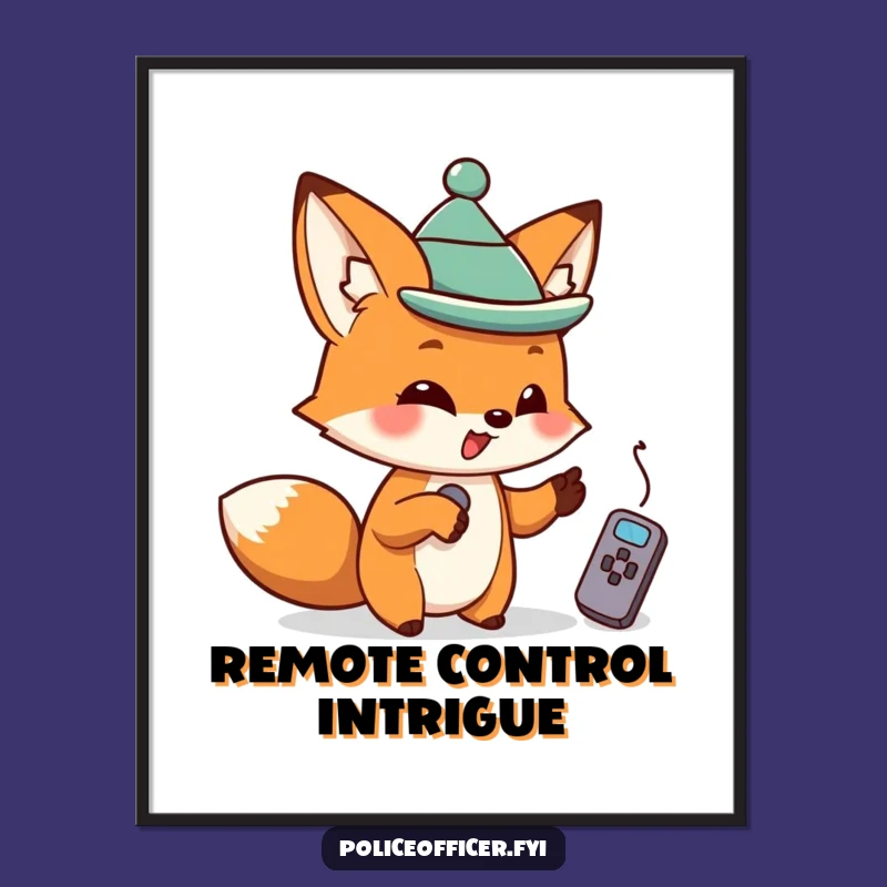 Funny Fox Remote Digital Art: Mischievous Fox, Perfect Funny Gift!