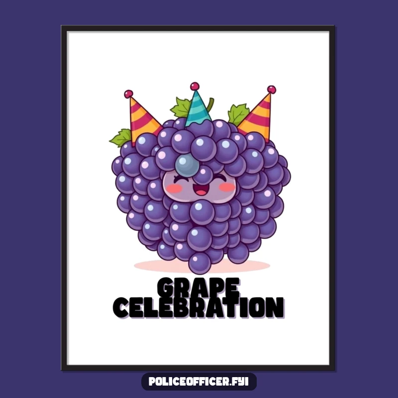 Funny Grapes Party Digital Art: Festive Cheer for Your Walls, Fruity Humor