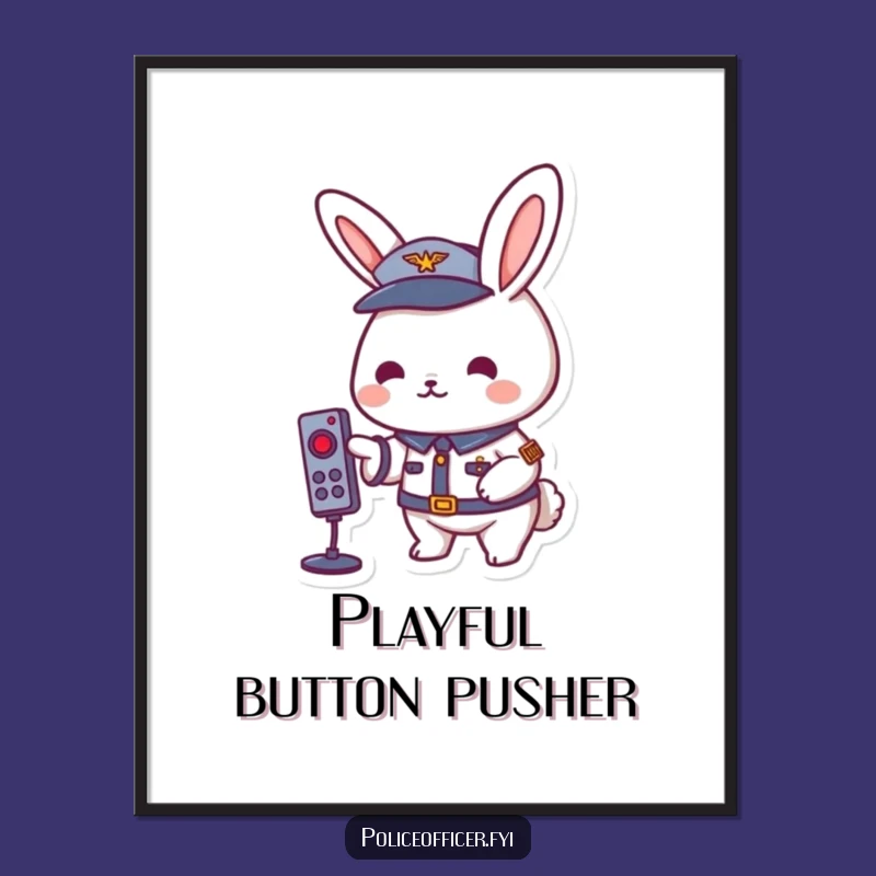 Funny Rabbit Uniform Digital Art: Playful Presser, Perfect Funny Gift!