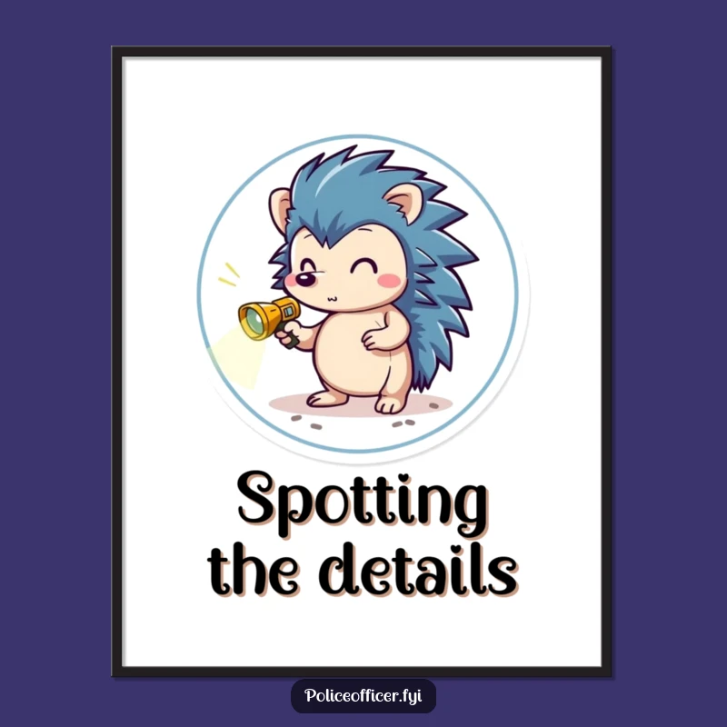 Funny Brave Hedgehog Digital Art - Explorer's Charm for Adventurous Walls