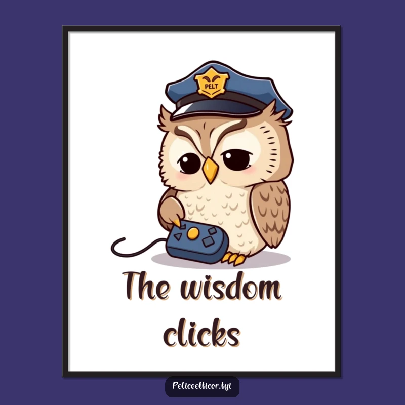 Funny Owl Detective Remote Study Digital Art - Instant Humorous Owl Download, Great Gift