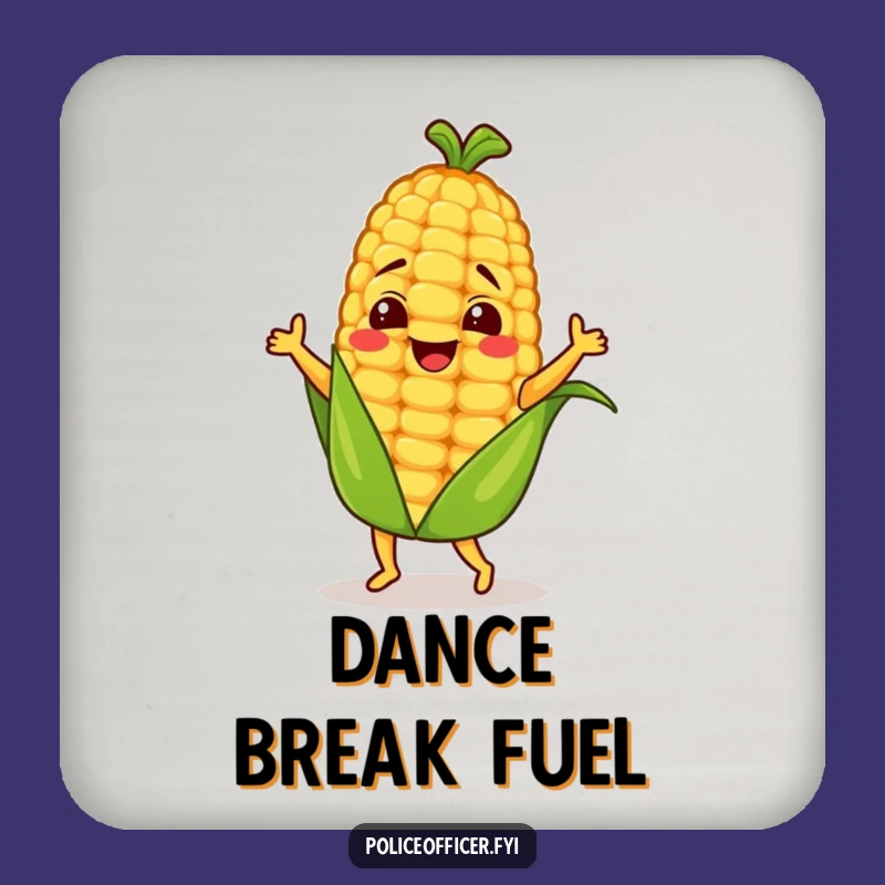 Funny Dancing Corn Cob Drink Coaster - Protect Surfaces with Cartoon Corn Cob Flair