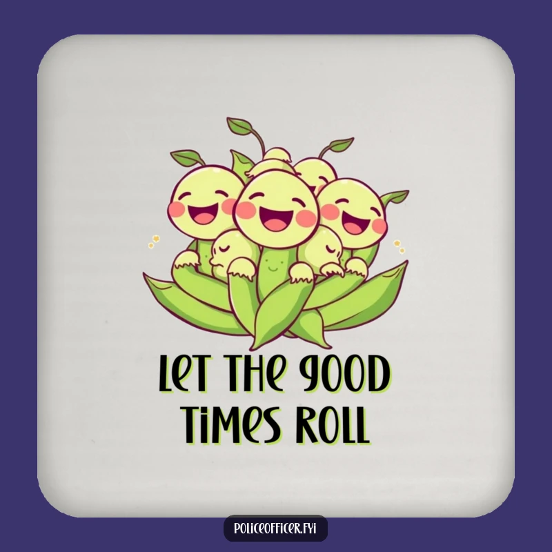 Funny Peas Coaster: Protect Surfaces with Hilarious Rolling Laughs!