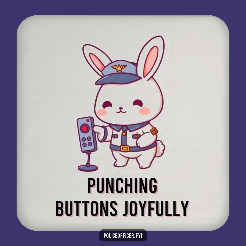 Funny Rabbit Uniform Coaster: Playful Presser, Perfect Funny Gift!