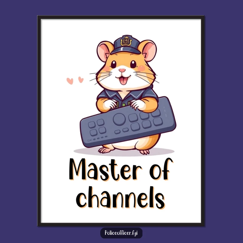 Funny Hamster Police Poster: Giant Remote Control Art, a Hilarious Wall Piece