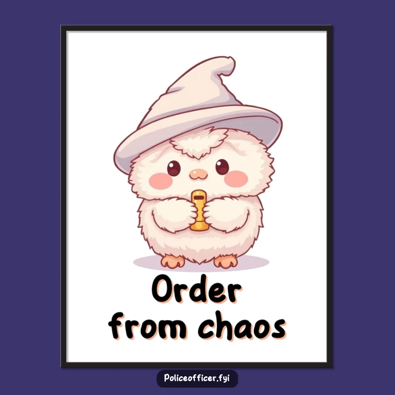 Funny Fluffy Creature Whistle Poster: Wall Art That Brings Hilarious Vibes, Great Funny Gift