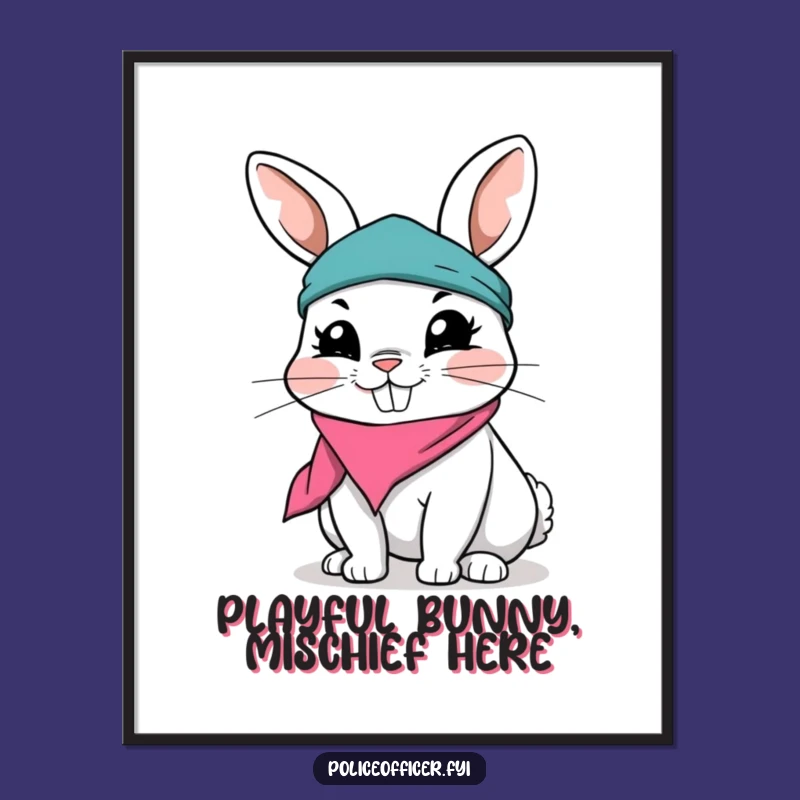 Funny Rabbit Poster - Playful Wall Art with a Grin