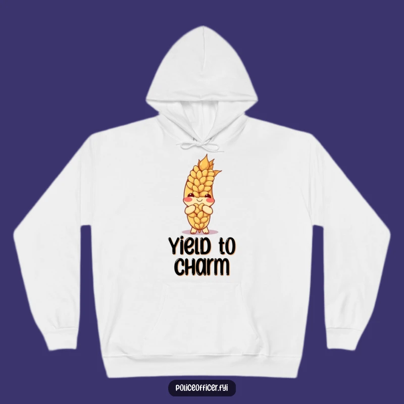 Cozy Funny Bowing Wheat Hoodie - Warm Comfort with Cartoon Grain Greetings