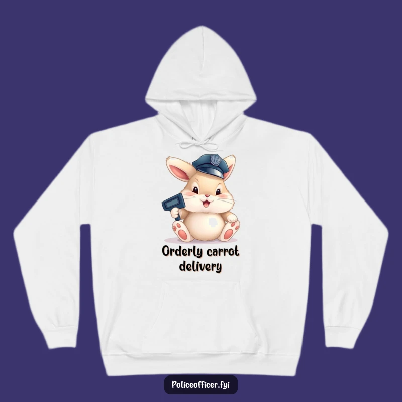 Funny Bunny Cop Hoodie: Cozy, Cute Traffic Director for Humorous Warmth