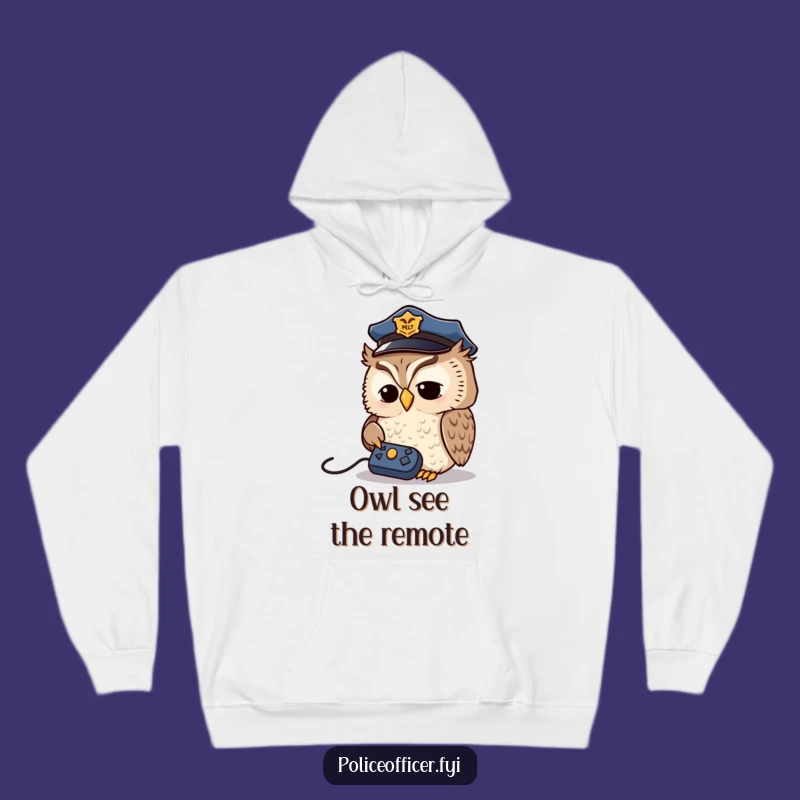 Funny Owl Detective Hoodie - Cozy Police Owl Remote Study Design, Ultimate Funny Gift
