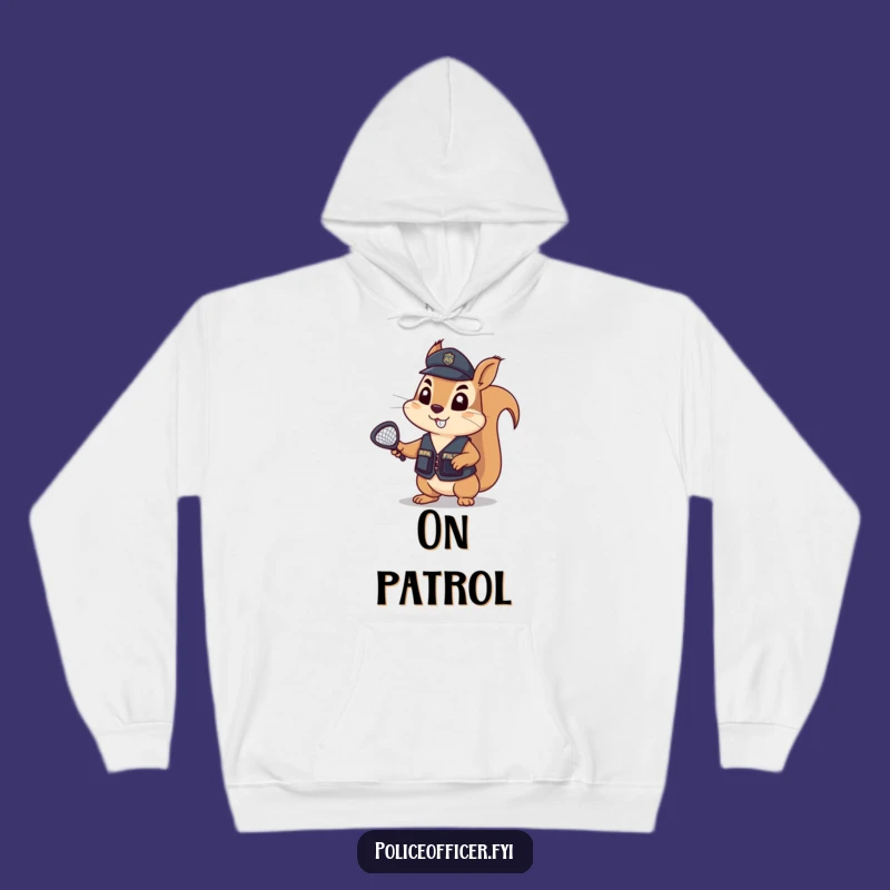 Funny Squirrel Police Hoodie - Warmth and Justice for Cozy Patrols