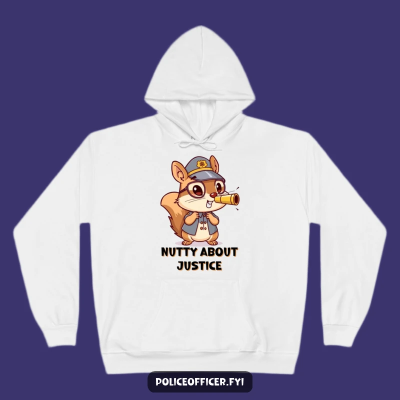 Funny Squirrel Officer Hoodie: Energetic Whistle Blower, a Cozy Funny Gift