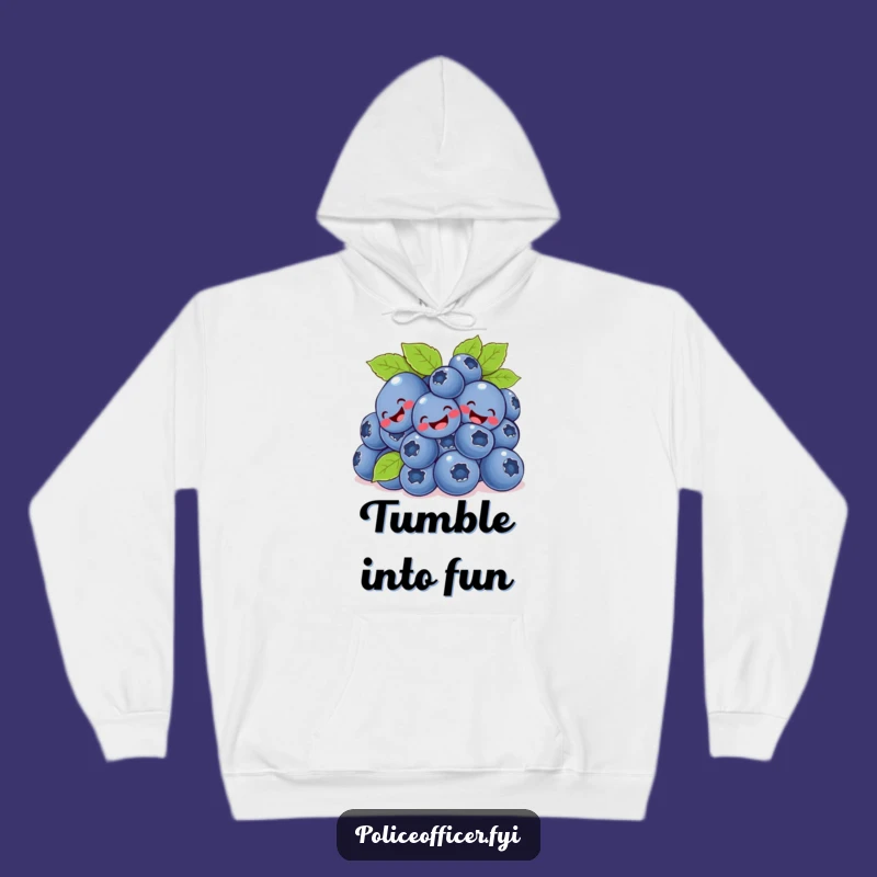 Cozy Funny Blueberry Bunch Hoodie - Warm Comfort with Cartoon Berry Giggles