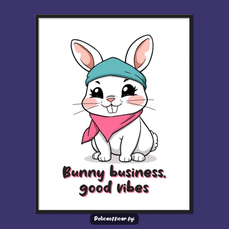 Free Printable Wall Art: Playful Rabbit's Grinning Downloadable Poster for Your Funky Space!