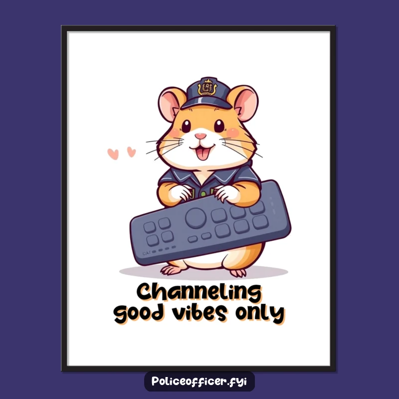 Free Printable Hamster Wall Art: Funny Cop Gadget Downloadable Decor