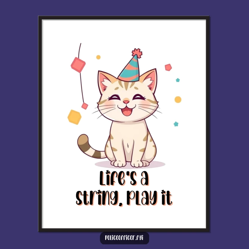 Funny Free Printable Cat Art: Downloadable Party Animal Shapes Wall Decor