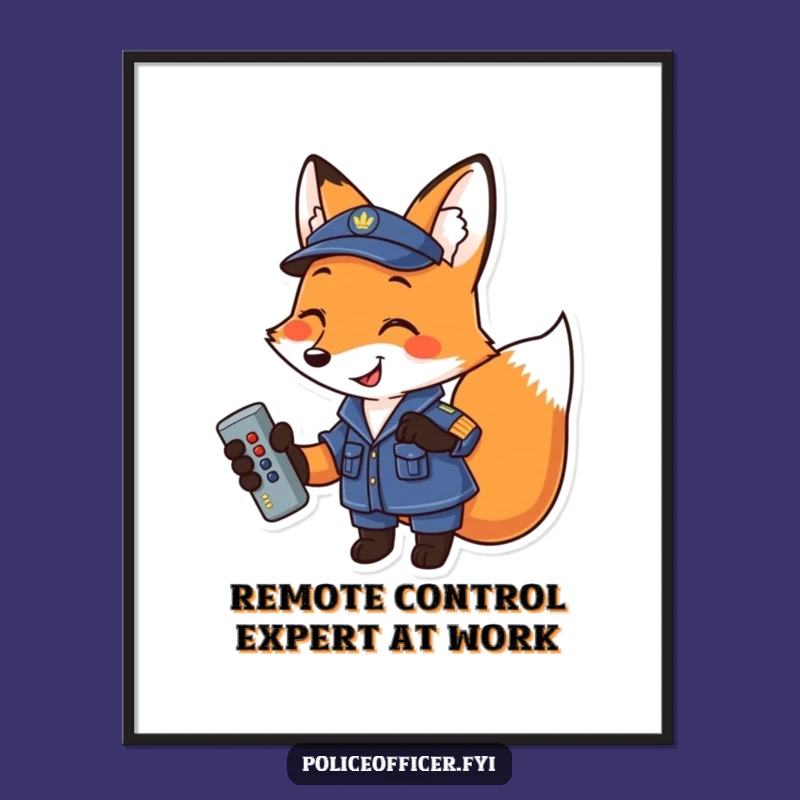 Funny Free Printable Wall Art: Fox Remote Master - Downloadable Decor for Your Den